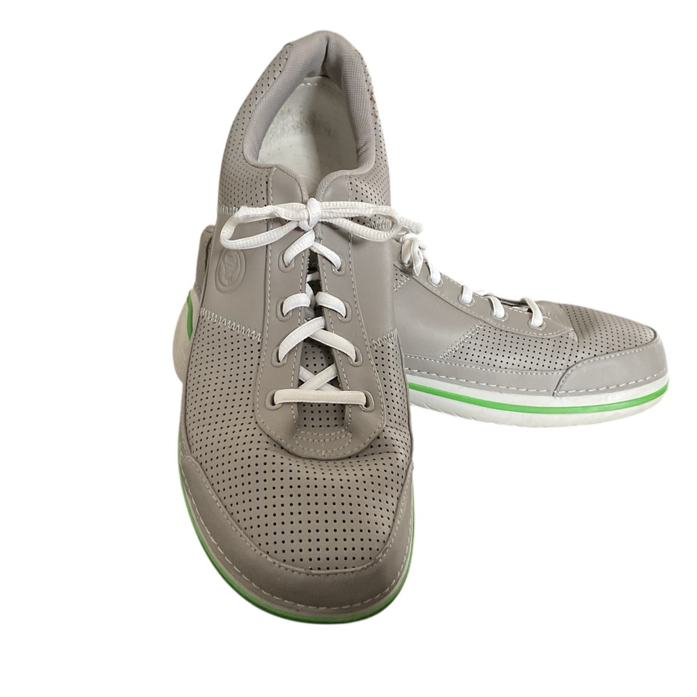 Crocks Crockband style Grey w Lime stripe Men’s is W 13